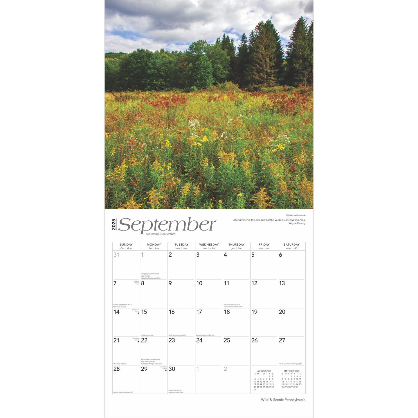 Pennsylvania Wild &#x26; Scenic | 2025 12 x 24 Inch Monthly Square Wall Calendar | Plastic-Free | BrownTrout | USA United States of America Northeast State Nature