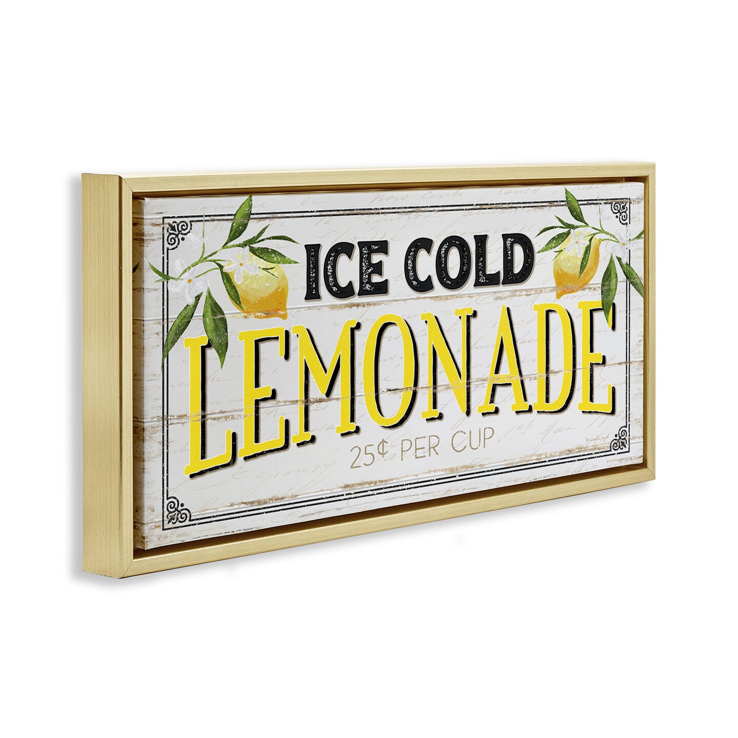 Stupell Industries Vintage Lemonade Stand Sign Framed Floater Canvas Wall Art