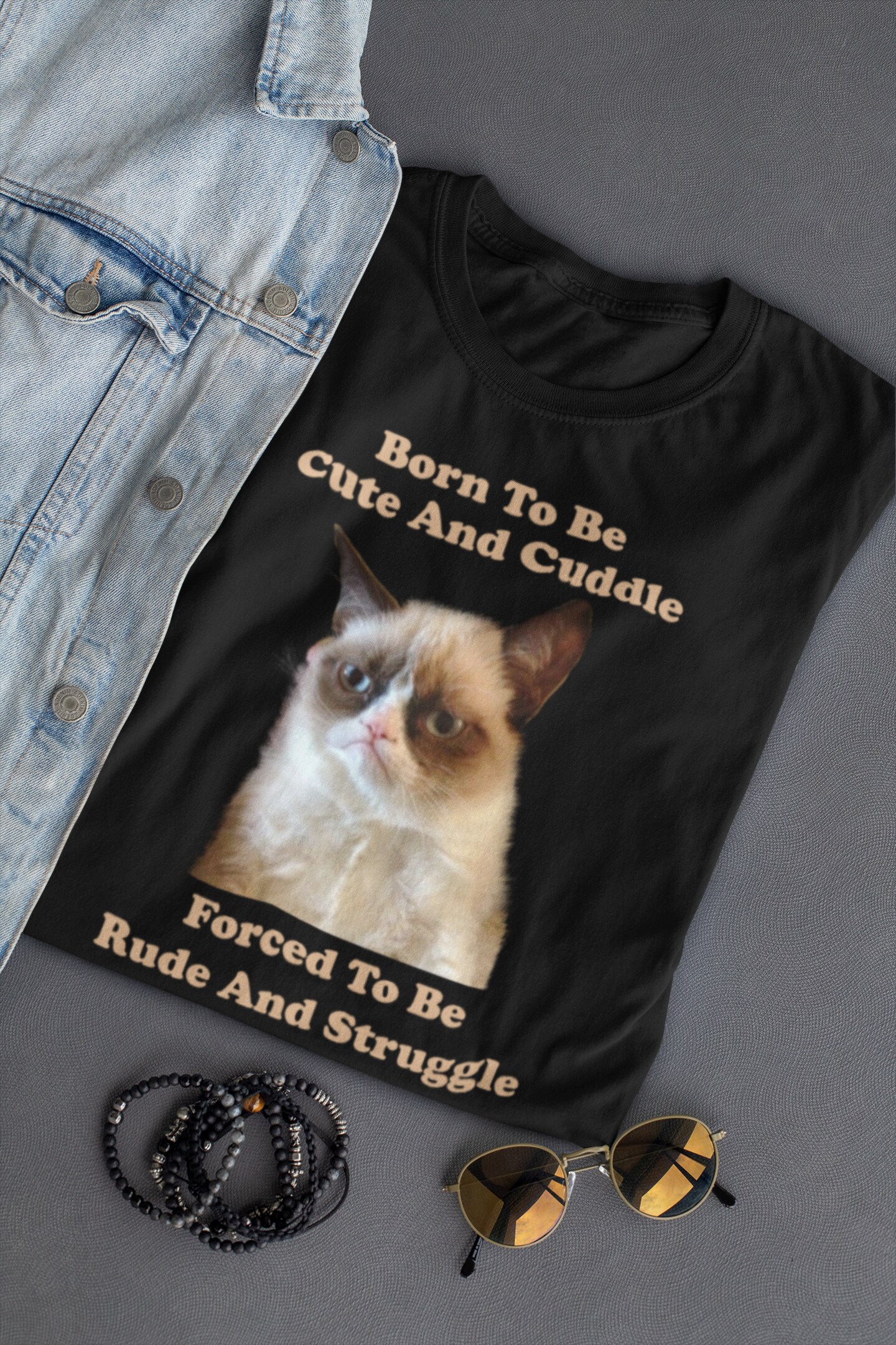 Born to be cute forced to be funny cat shirt- cat love unisex shirt meme shirt MakerPlace by Michaels