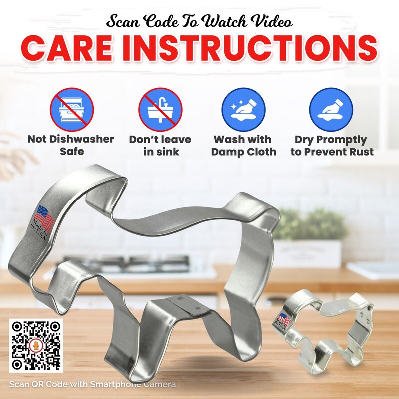 Goat Cookie Cutter 2 Pc Set. USA Tin Plate Steel - By CookieCutter.Com