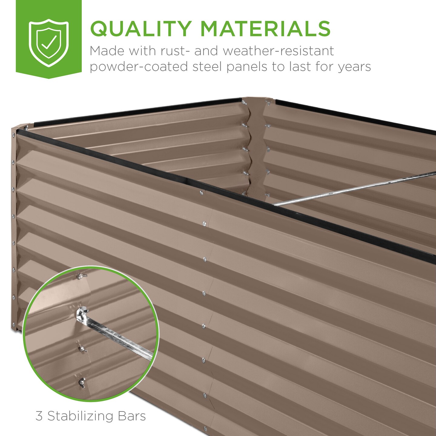Best Choice Products 8x4x2ft Outdoor Metal Raised Garden Bed, Planter Box for Vegetables, Flowers, Herbs