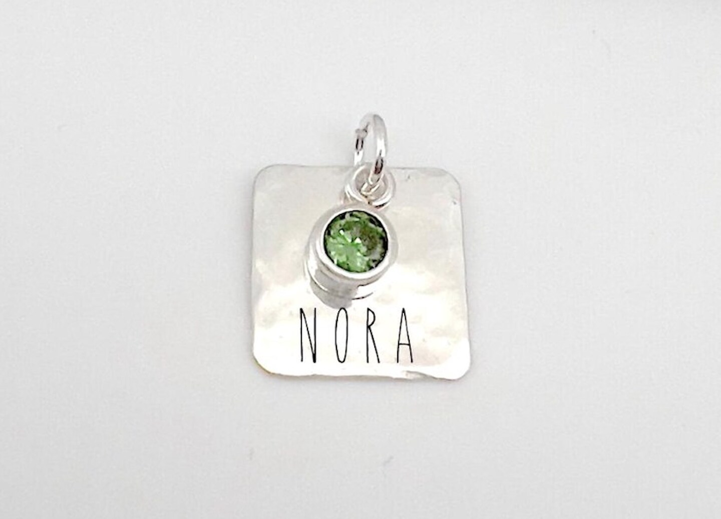 Personalized Name Charm, Birthstone Charm, Sterling Silver Name Charm, Gift for Mom, Hand Stamped, Personalized Gift