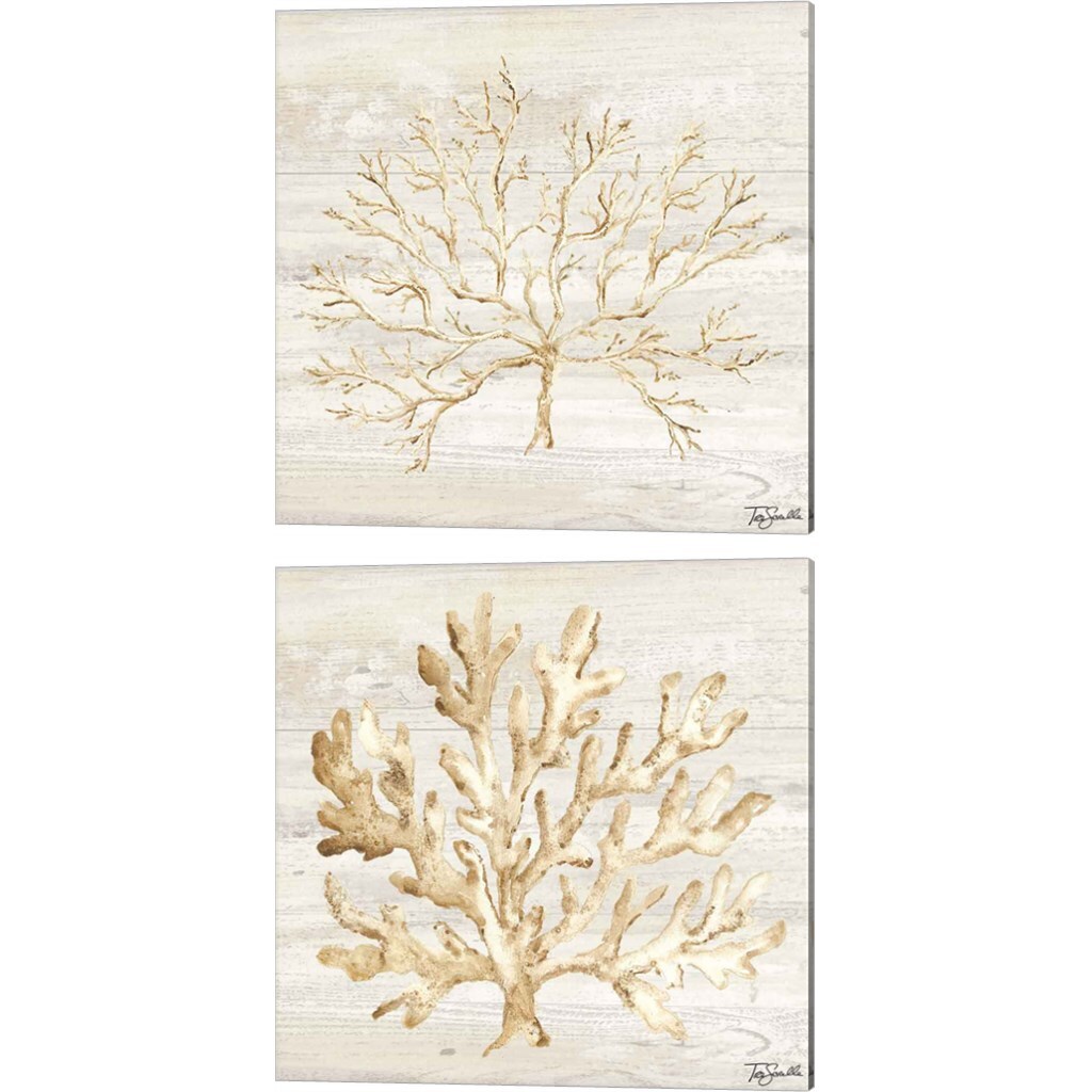 Calm Shores B by Tre Sorelle Studios 14" x 14" Canvas Wall Art (Set of 2)