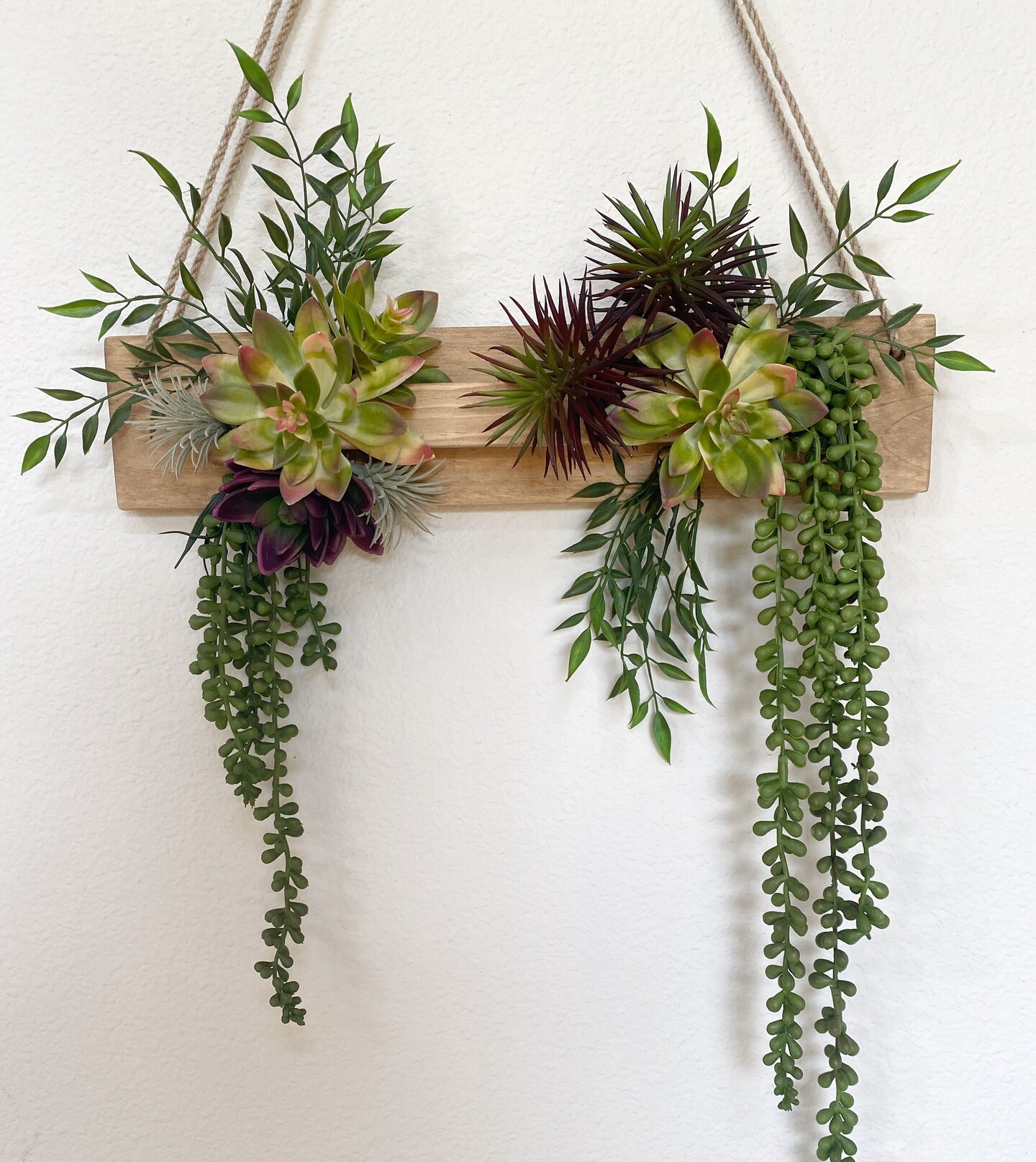 Succulent Wall Arrangement Faux - Hanging Artificial Succulent Triangle -  Succulent Wall Art | MakerPlace by Michaels