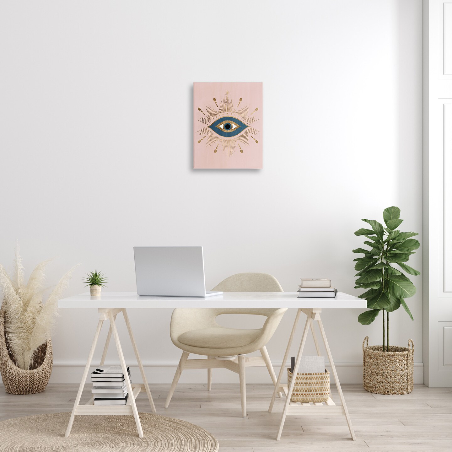 Stupell Industries Evil Eye Glam Boho Pattern Canvas Wall Art