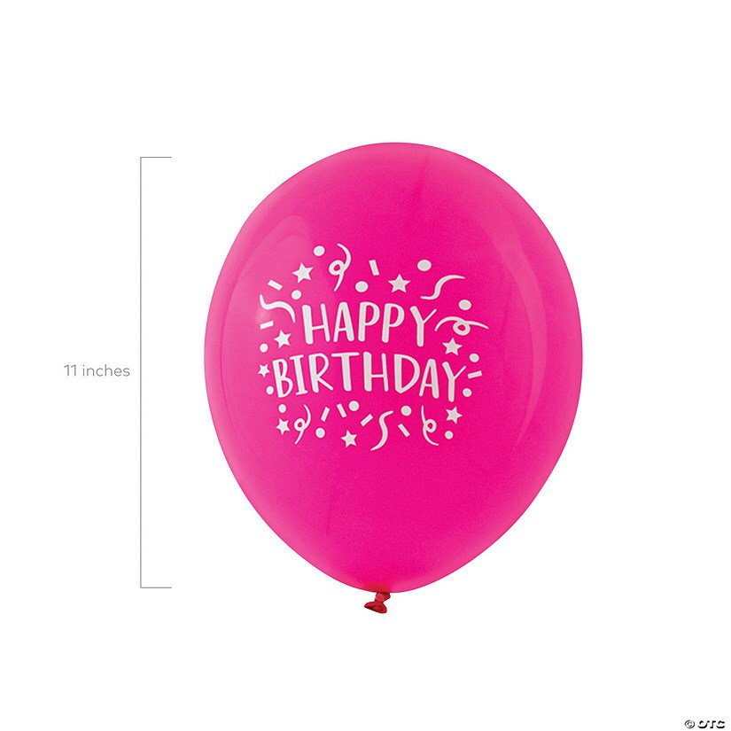 11&#x22; Bright Happy Birthday Latex Balloons 24 Pc.