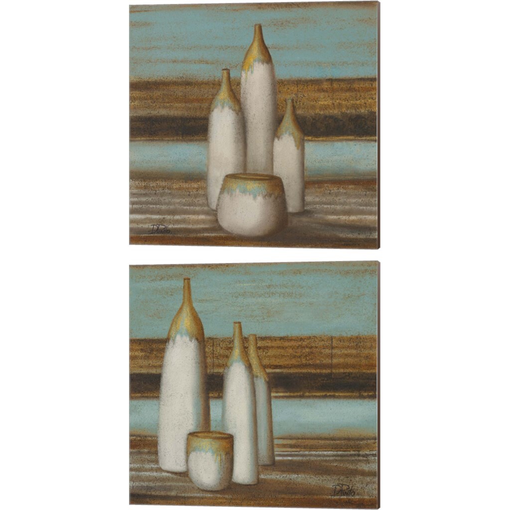 Elegantisimo on Teal by Patricia Pinto 14&#x22; x 14&#x22; Canvas Wall Art (Set of 2)