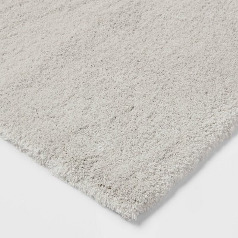 24&#x22;x40&#x22; Spa Plush Bath Rug Light Gray Threshold