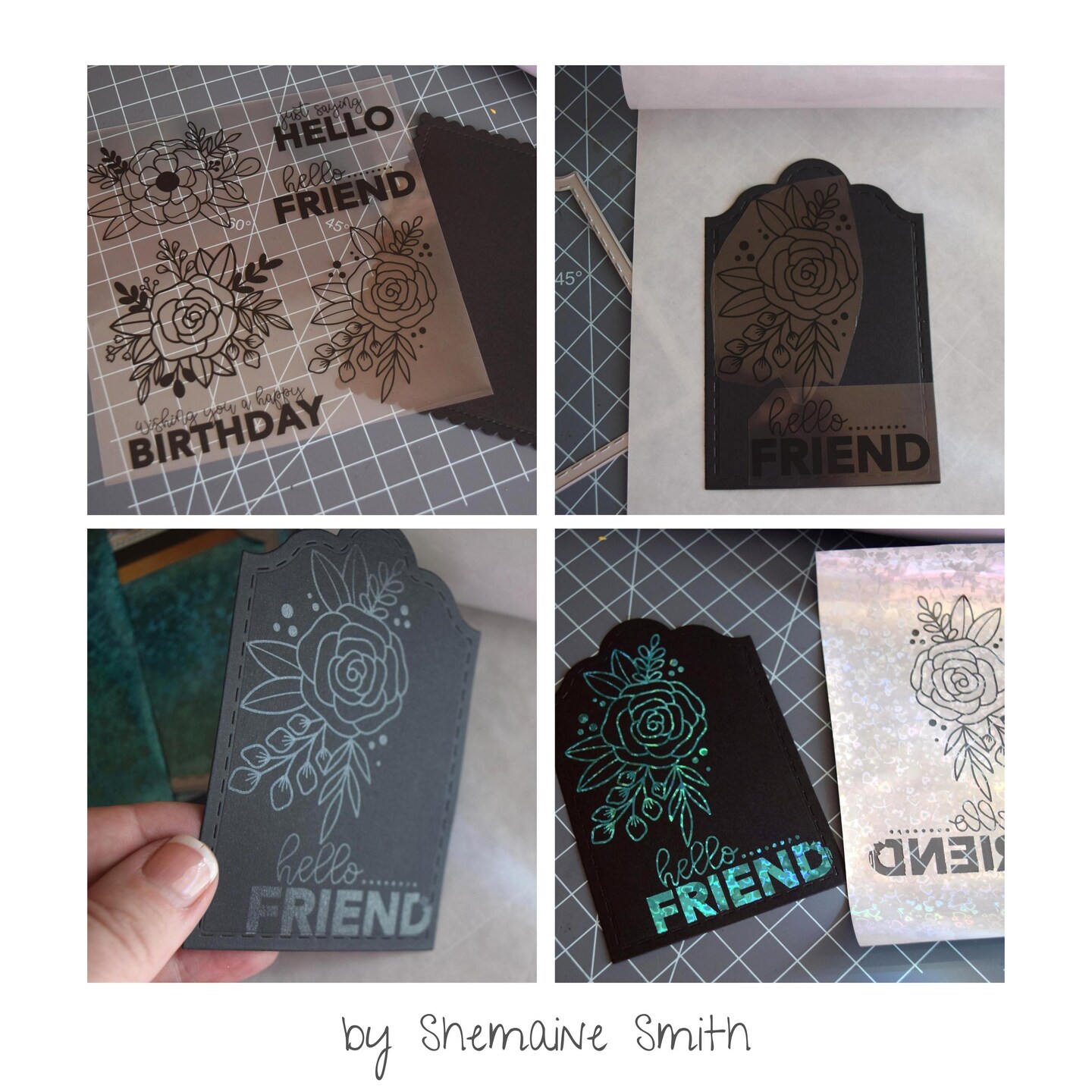 Deco Foil Adhesive Transfer Sheets by Unity 5.9" x 5.9"-Blooming Friendship