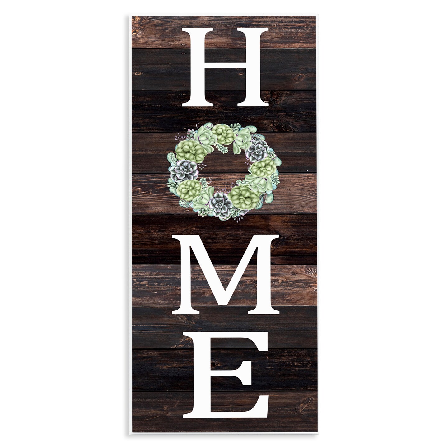 Stupell Industries Welcome Home with Succulent Wreath Wall Plaque Art