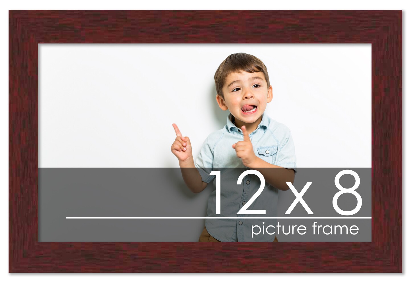 12x8 Solid Wood Picture Frame with UV-Resistant Acrylic & Acid-Free Backing, Available in 6 Finishes: Matte Black, Matte White, Metallic Bronze, Silver, Natural Wood Grain & Mahogany