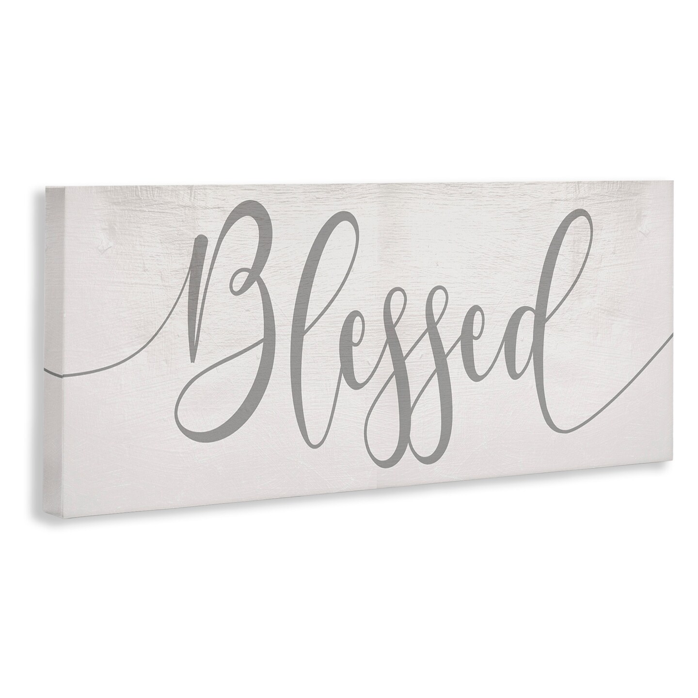 Stupell Industries Soft Grey Blessed Typography Canvas Wall Art