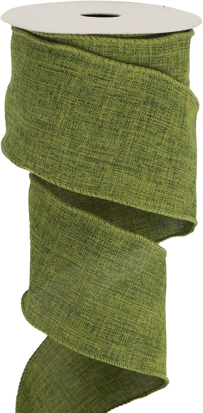 Green burlap ribbon sale