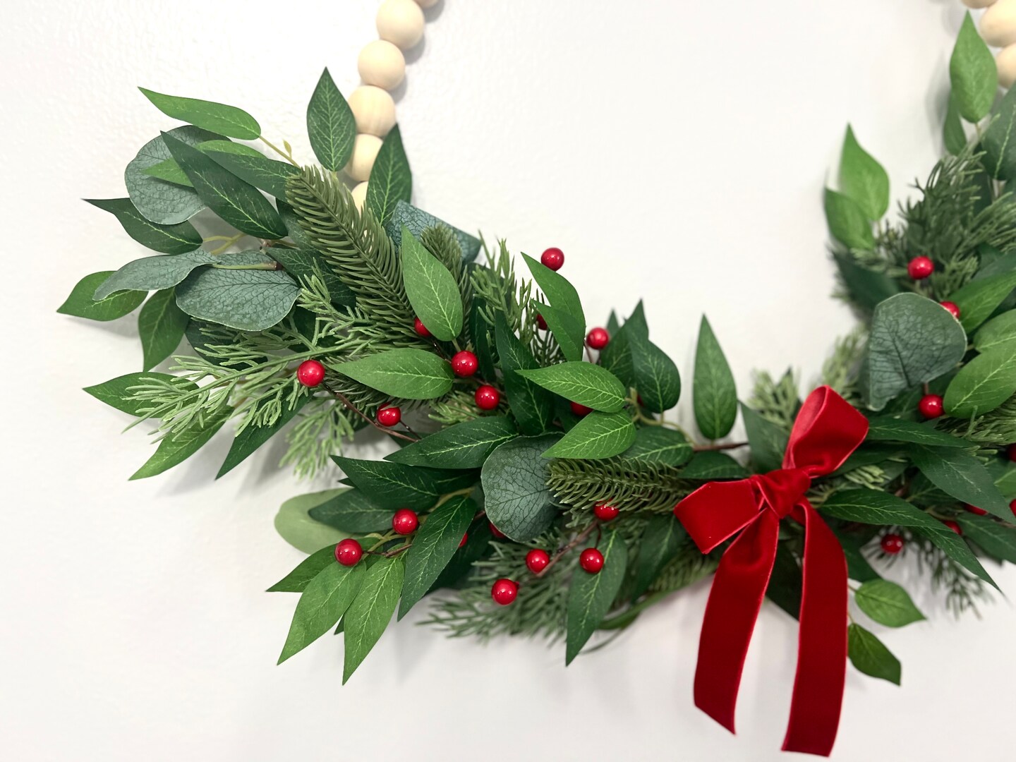 Winter Garland with Italian Ruscus and hotsell Red Berries, Christmas Garland, Table Runner