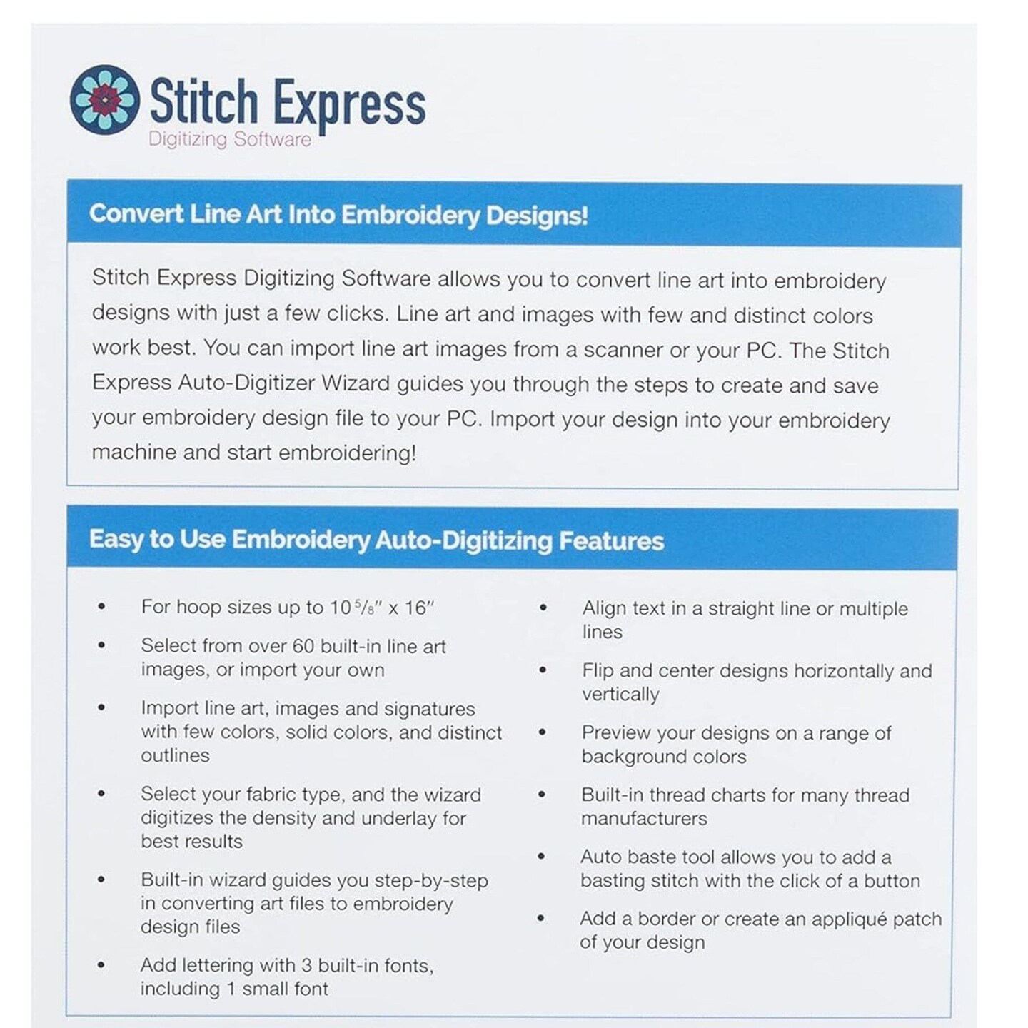 Brother Sewing & Embroidery Supplies Kit with Digitizing Software