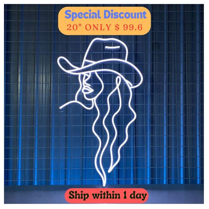 Cowgirl Neon Sign, Cowgirl Neon Light, Cowgirl Led Sign, Cowgirl Led Light, Cowgirl Wall Sign, Cowboy Wall Art Decor, Cowboy Girl Neon Sign