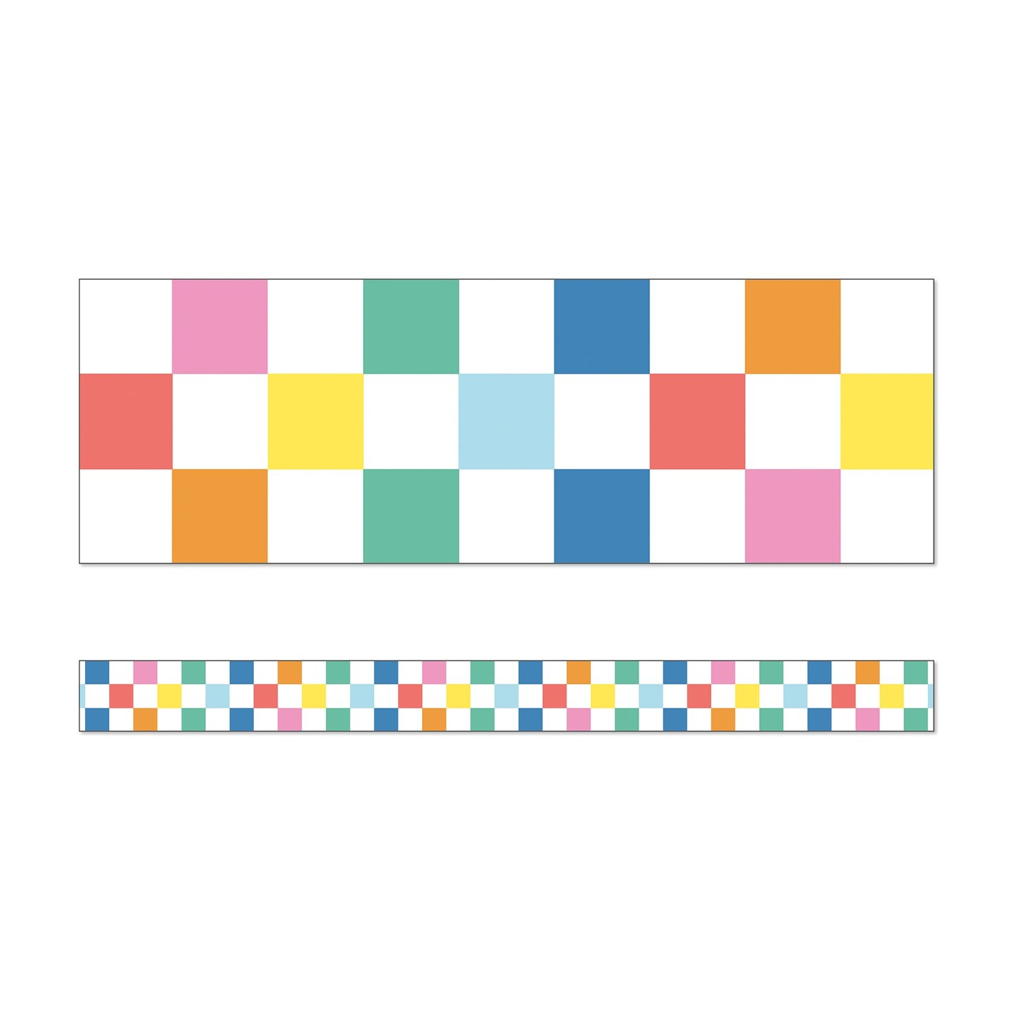 Checkered Rainbow Straight Border We Stick Together
