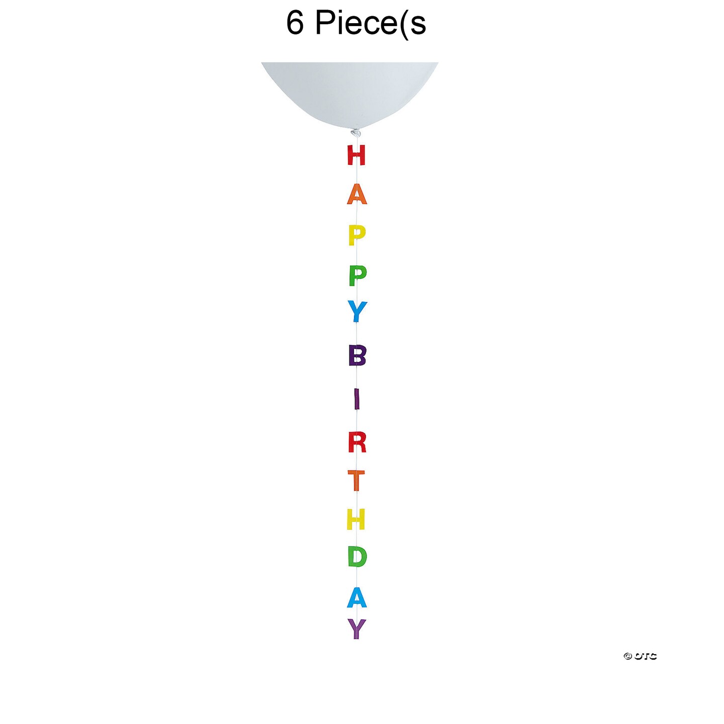 Happy Birthday Balloon Tails 6 Pc.