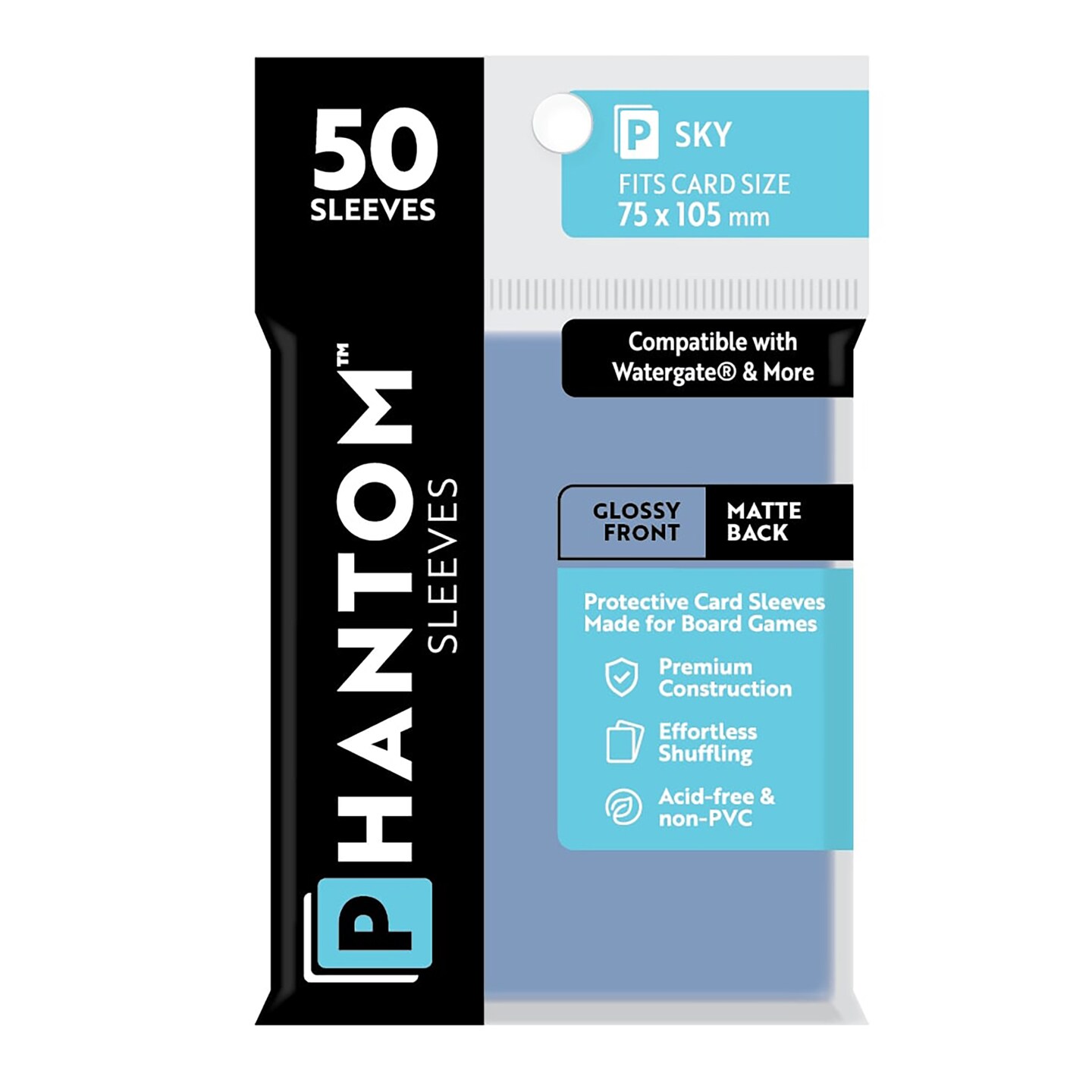 Phantom Sleeves Card Protectors - 45x68mm Glossy Transparent Sleeves (50 Pack)