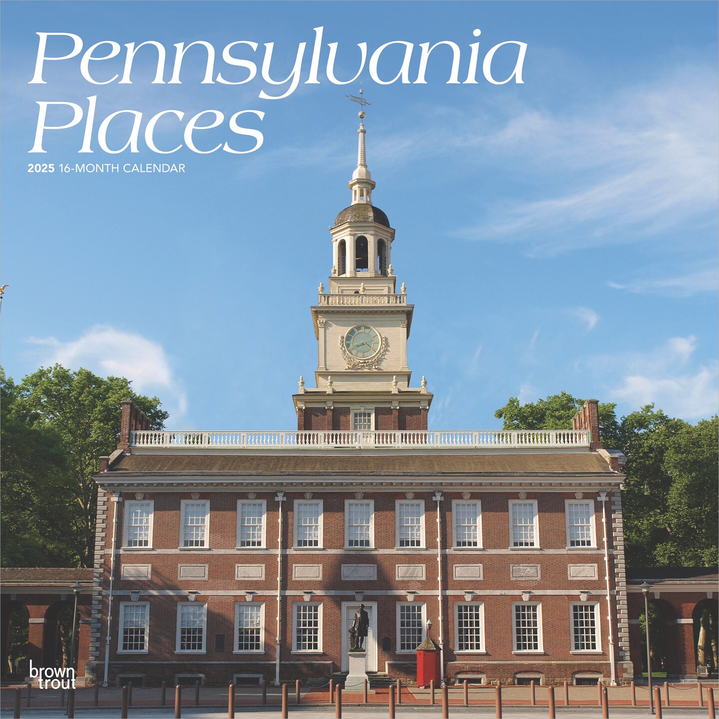 Pennsylvania Places | 2025 12 x 24 Inch Monthly Square Wall Calendar | Plastic-Free | BrownTrout | USA United States of America Northeast State Nature
