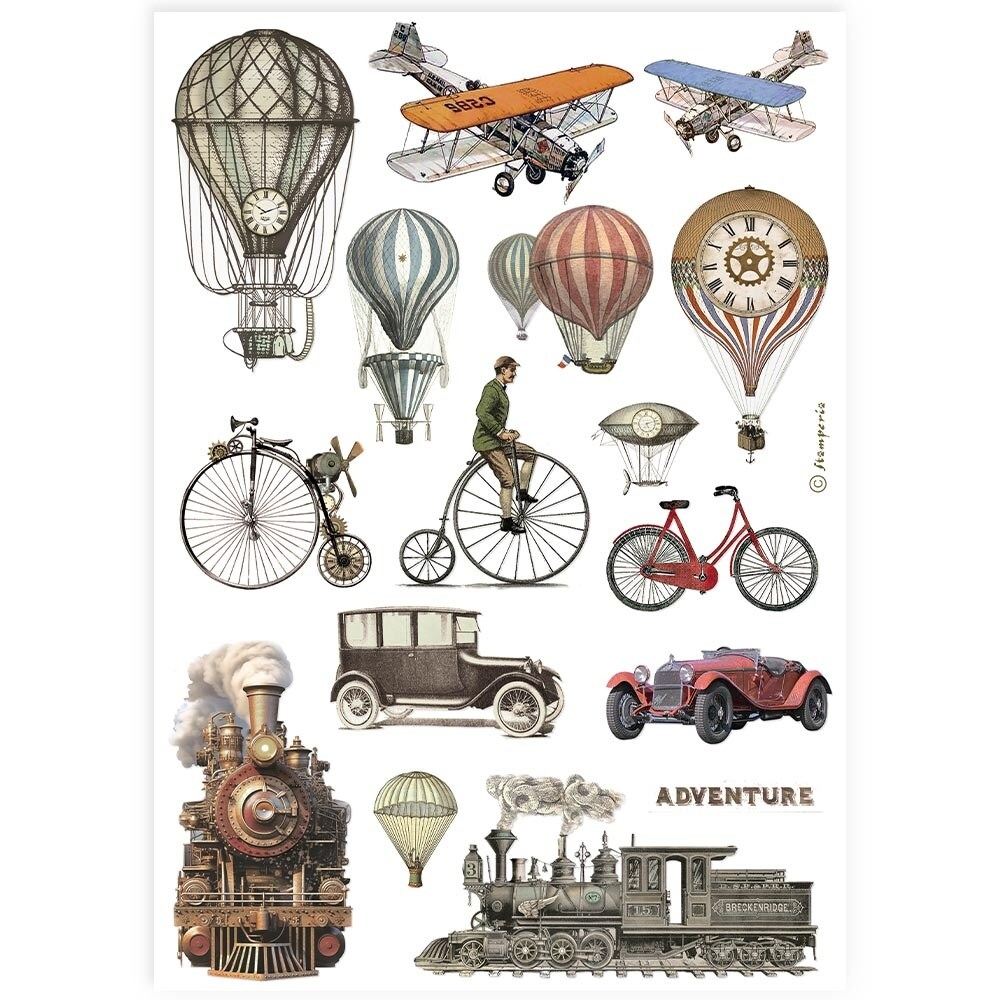 Stamperia Rice Paper Sheet A4-Train And Balloons | Michaels