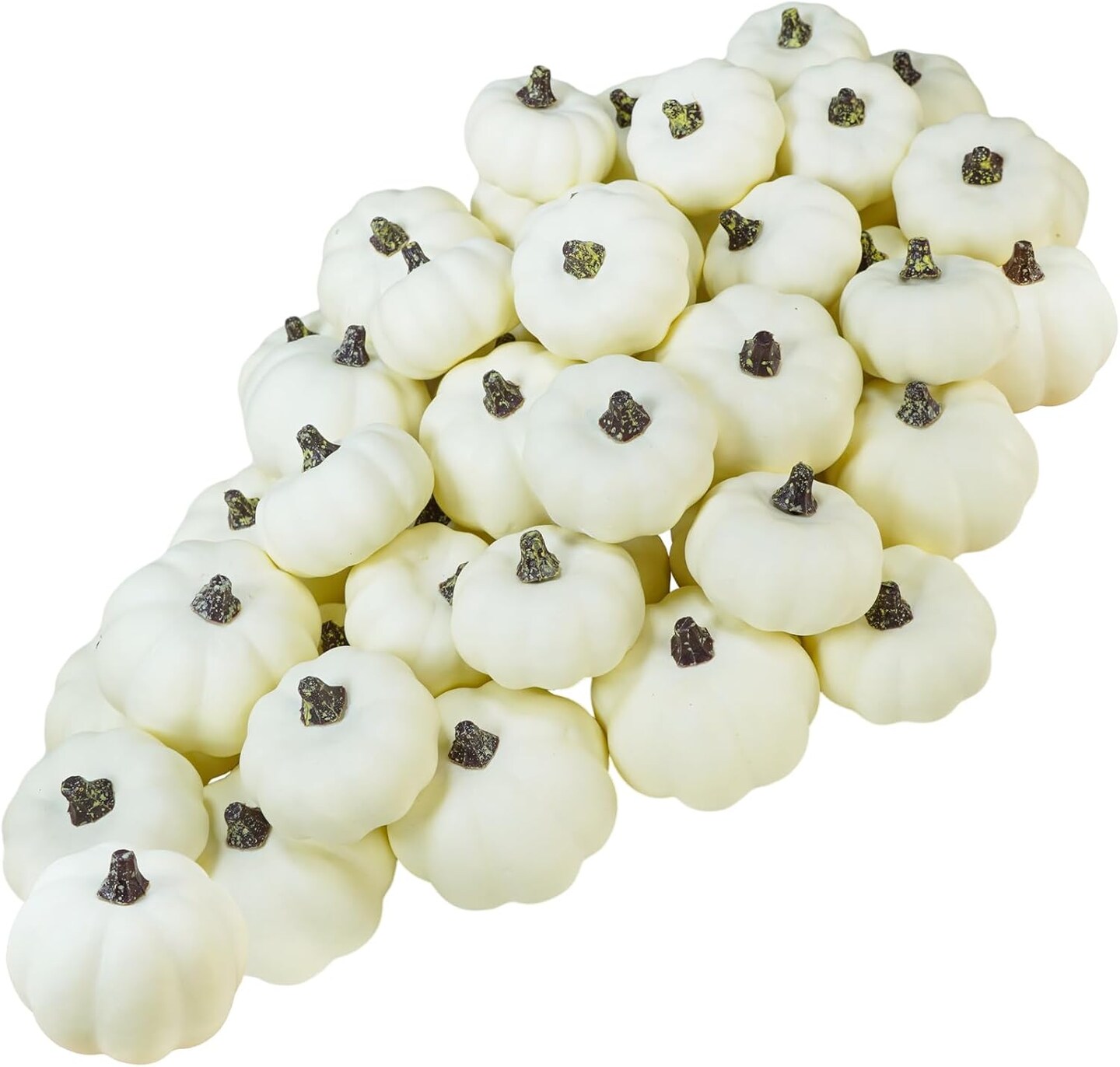 48 Pieces Mini Harvest Baby Boo Foam Pumpkins, Rustic White Fall Artificial Pumpkins, Decorative Pumpkins for Farmhouse Wedding Halloween DIY Projects: Thanksgiving Tiered Tray Tabletop Display