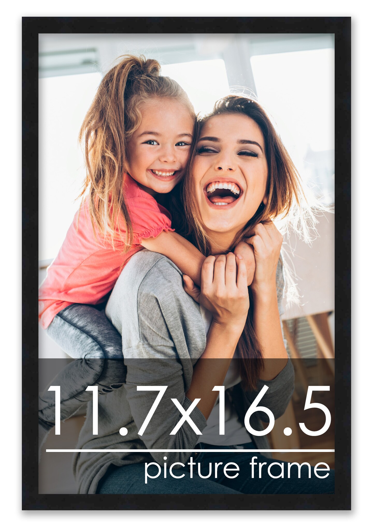 11.7x16.5 Solid Wood Picture Frame with UV-Resistant Acrylic & Acid-Free Backing, Available in 6 Finishes: Matte Black, Matte White, Metallic Bronze, Silver, Natural Wood Grain & Mahogany