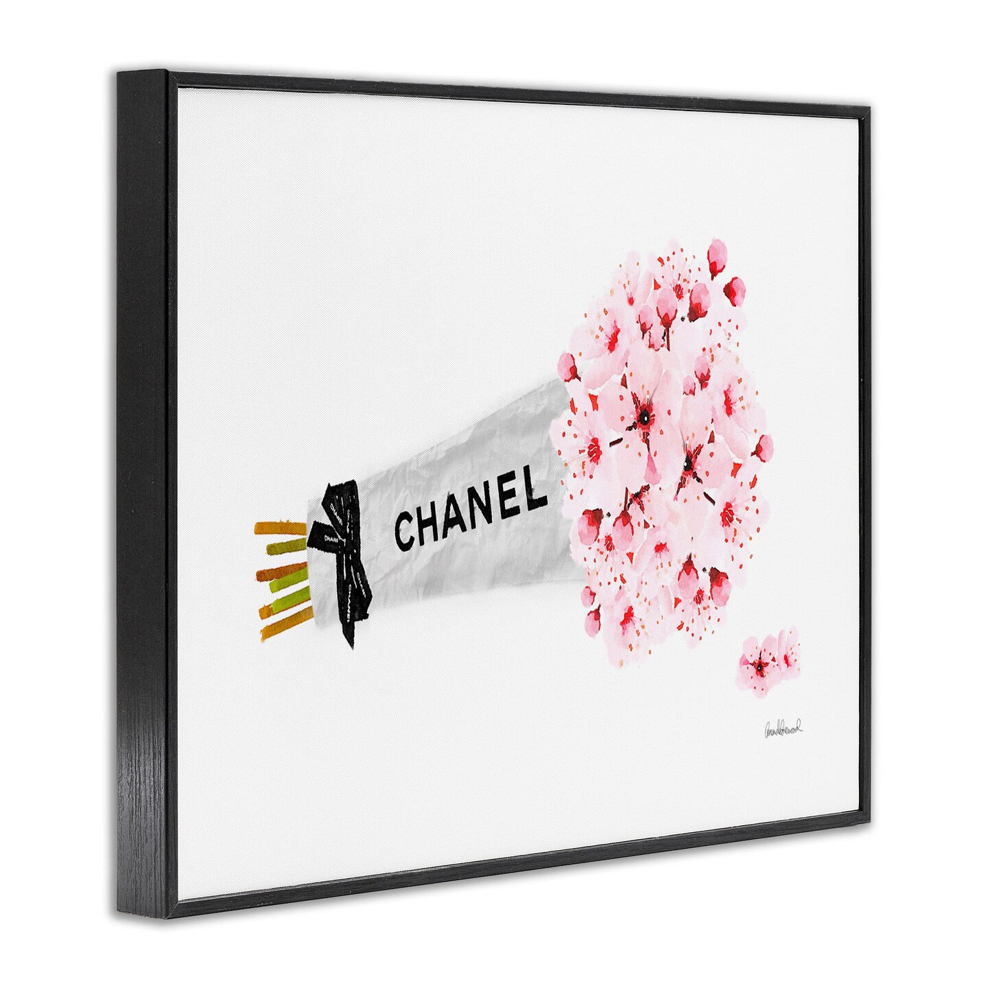 Stupell Industries Fashion Wrapped Cherry Blossoms Framed Giclee Art