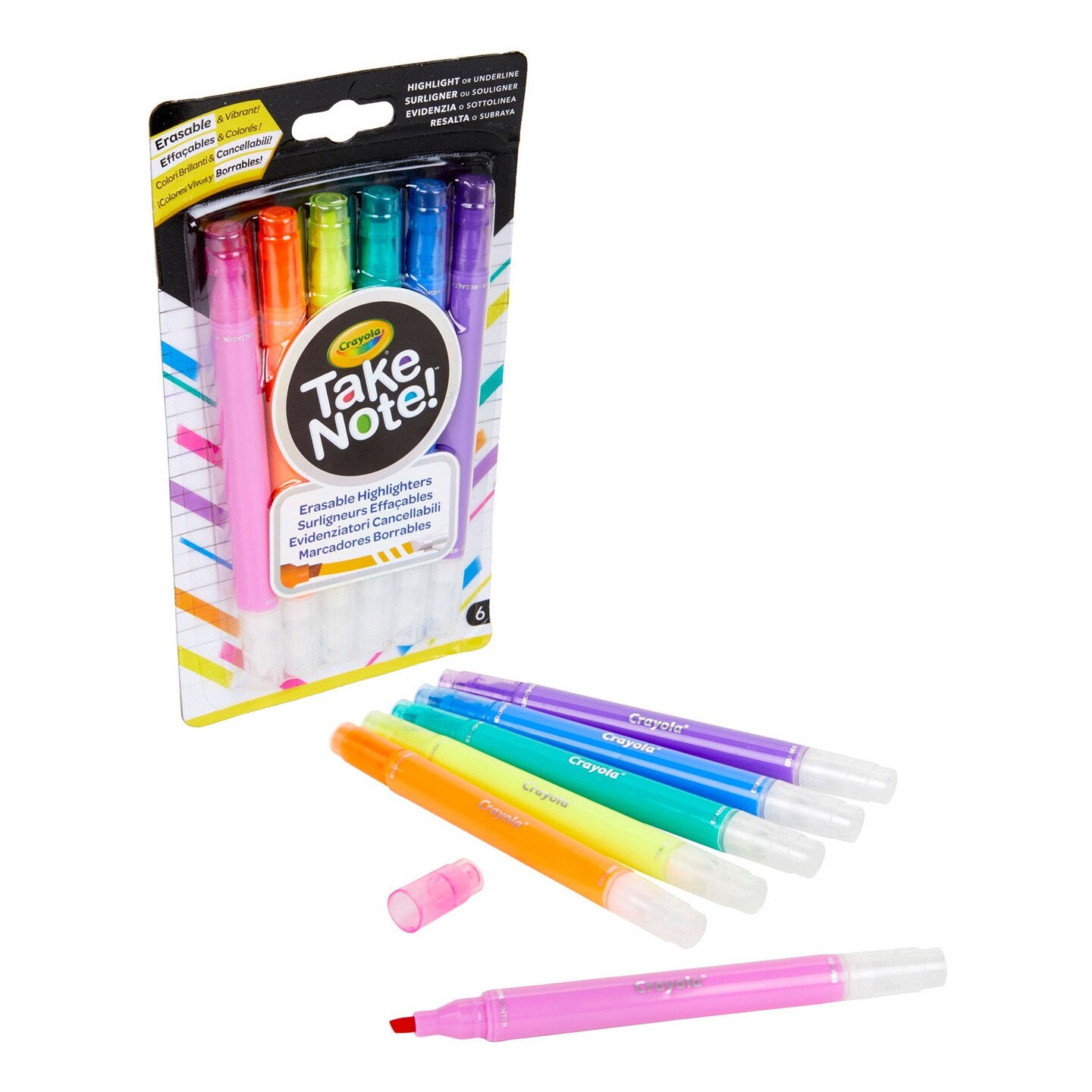 Take Note! Erasable Highlighters, Pack of 6