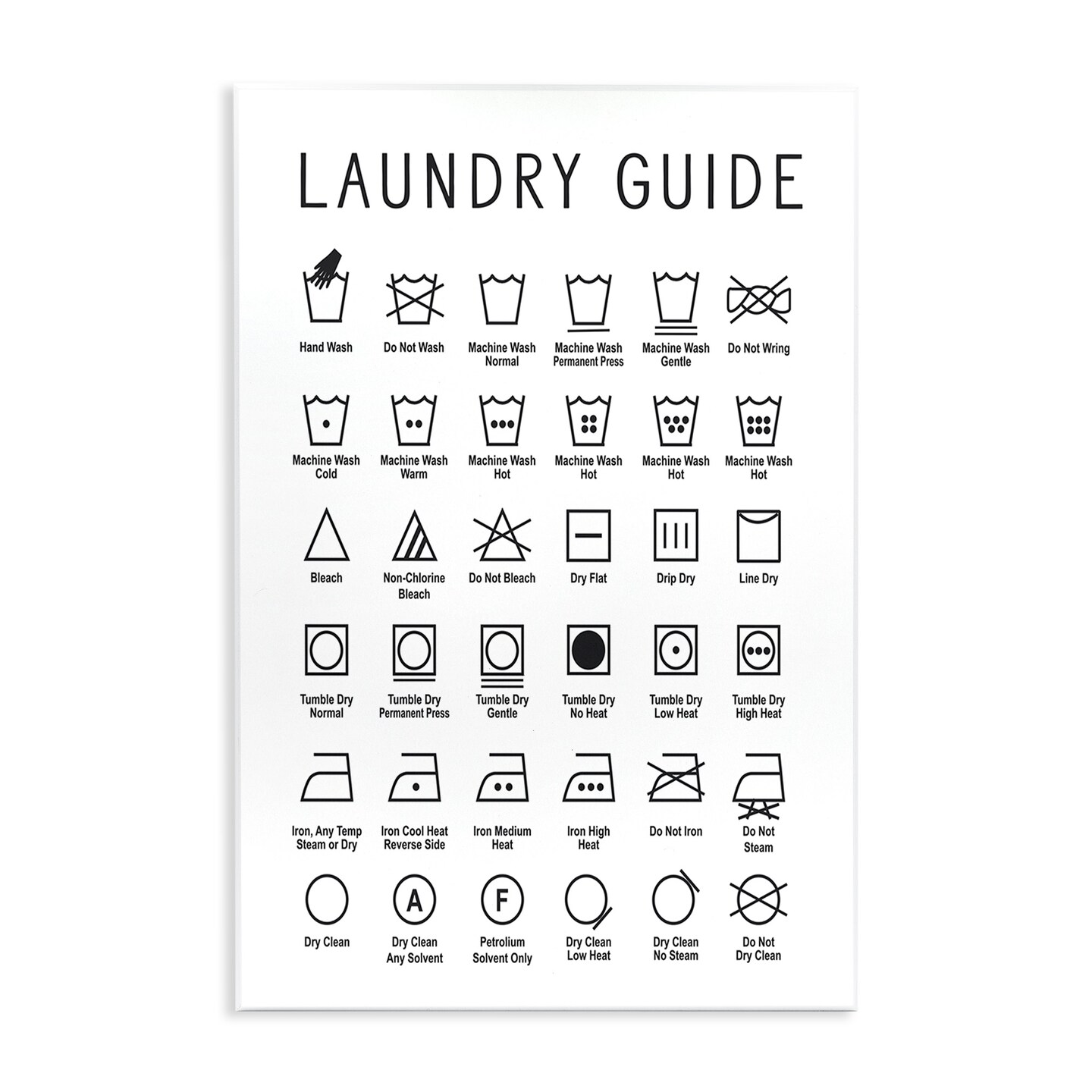 Stupell Industries Minimal Laundry Guide Chart Wall Plaque Art