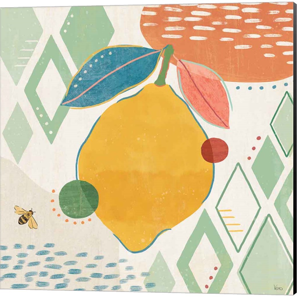 Fruit Frenzy A by Veronique Charron 14" x 14" Canvas Wall Art (Set of 2)
