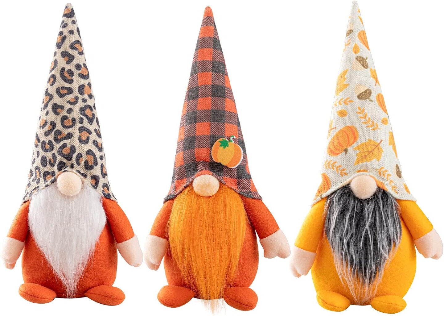 Autumn Décor: 3 Pieces Plush Gnomes Elf, 15.4-Inch Fall Gnomes Thanksgiving Decorations, Fall Farmhouse Decor, Fall Home Decorations