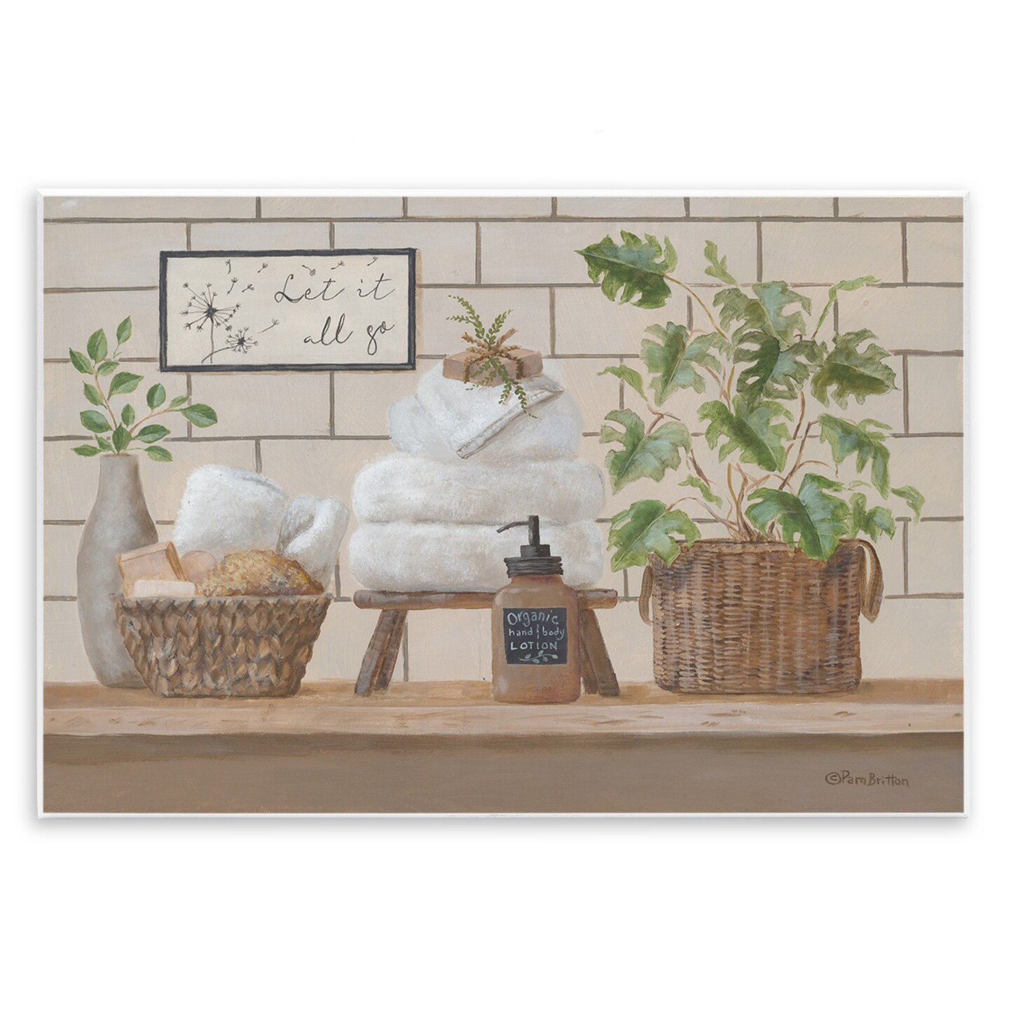 Stupell Industries Comforting Bathroom Spa Still Life Wall Plaque Art