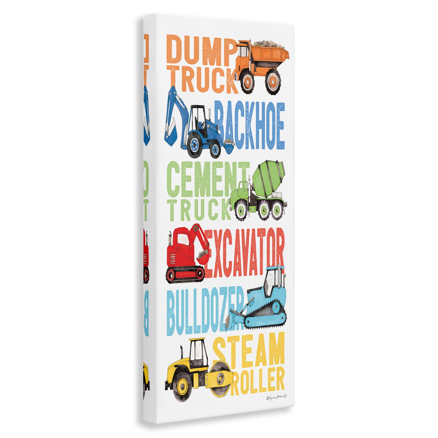 Stupell Industries Traditional Construction Vehicles Canvas Wall Art