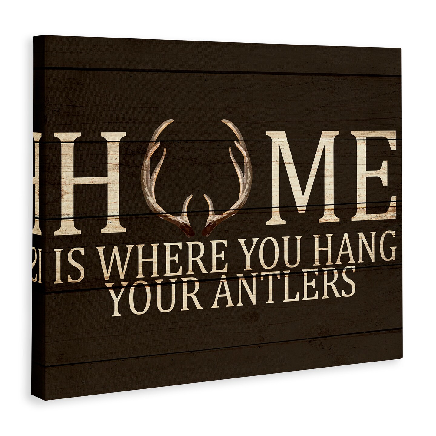 Stupell Industries Hang Your Antlers Rustic Canvas Wall Art