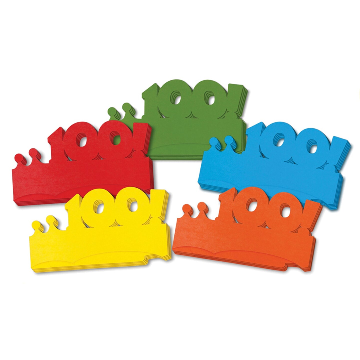 100 Days of School Paper Crowns, 4.5&#x22; x 24.75&#x22;, 25 Pieces