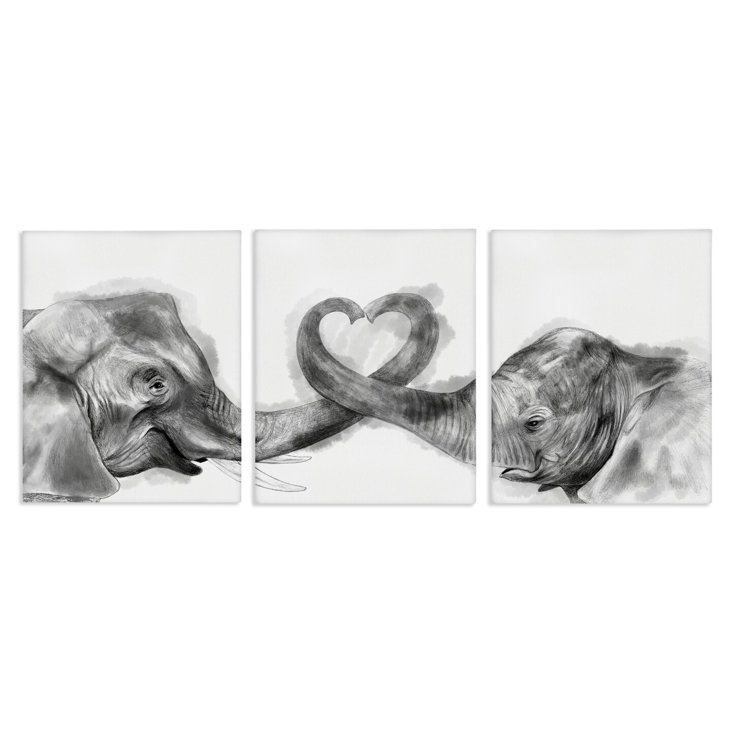 Stupell Industries Elephant Trunk Heart Shape Canvas Wall Art