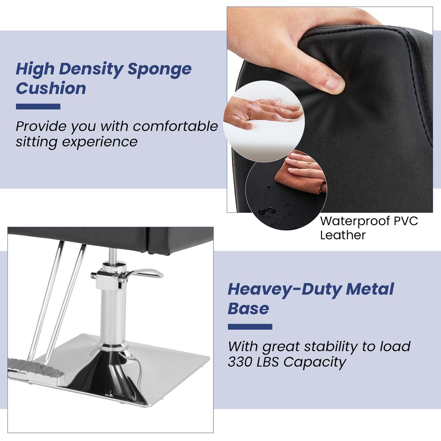 Costway Hydraulic Barber Chair 360 Degrees Swivel Salon Chairs with Adjustable Headrest