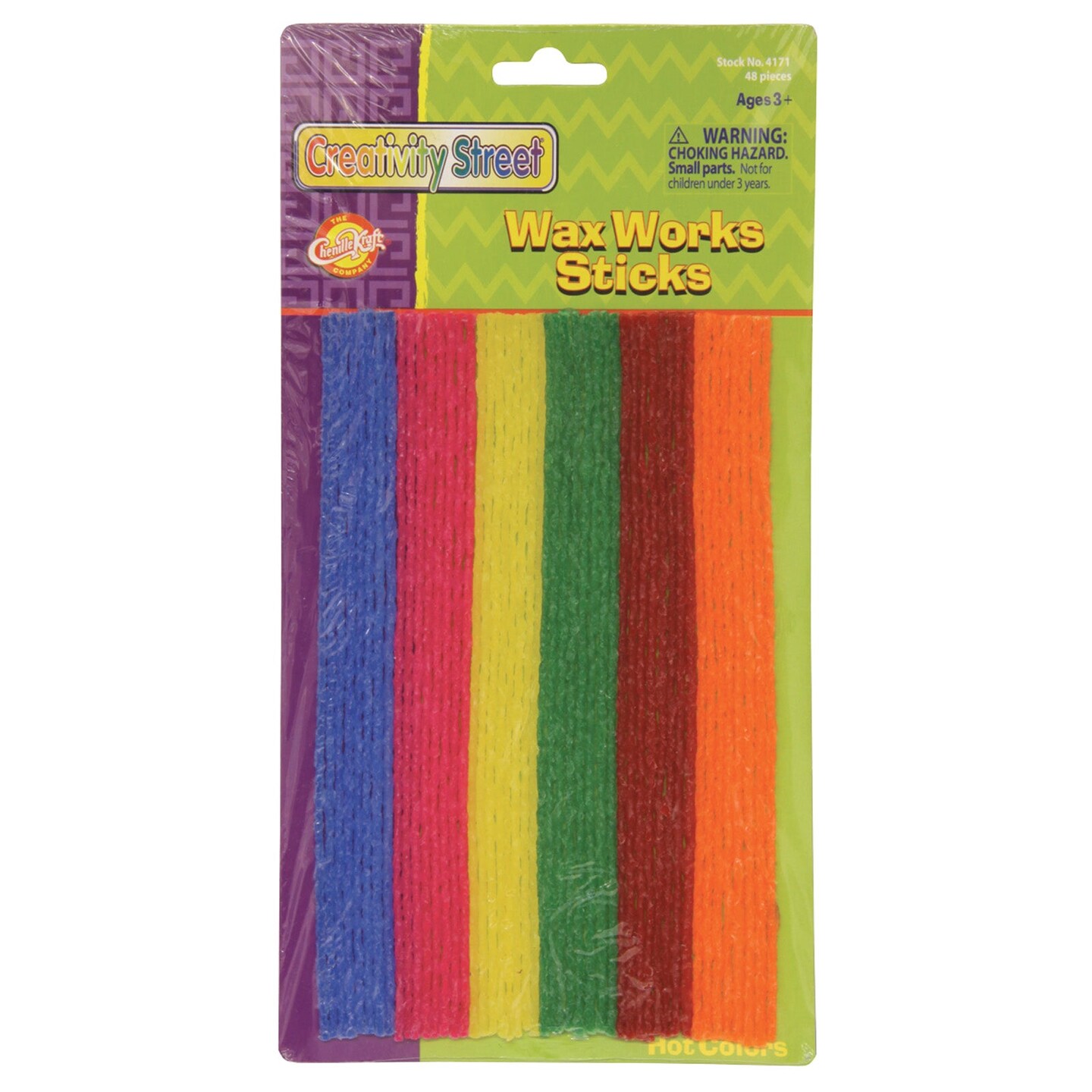 Wax Works&#xAE; Sticks, Assorted Hot Colors, 8&#x22;, 48 Pieces