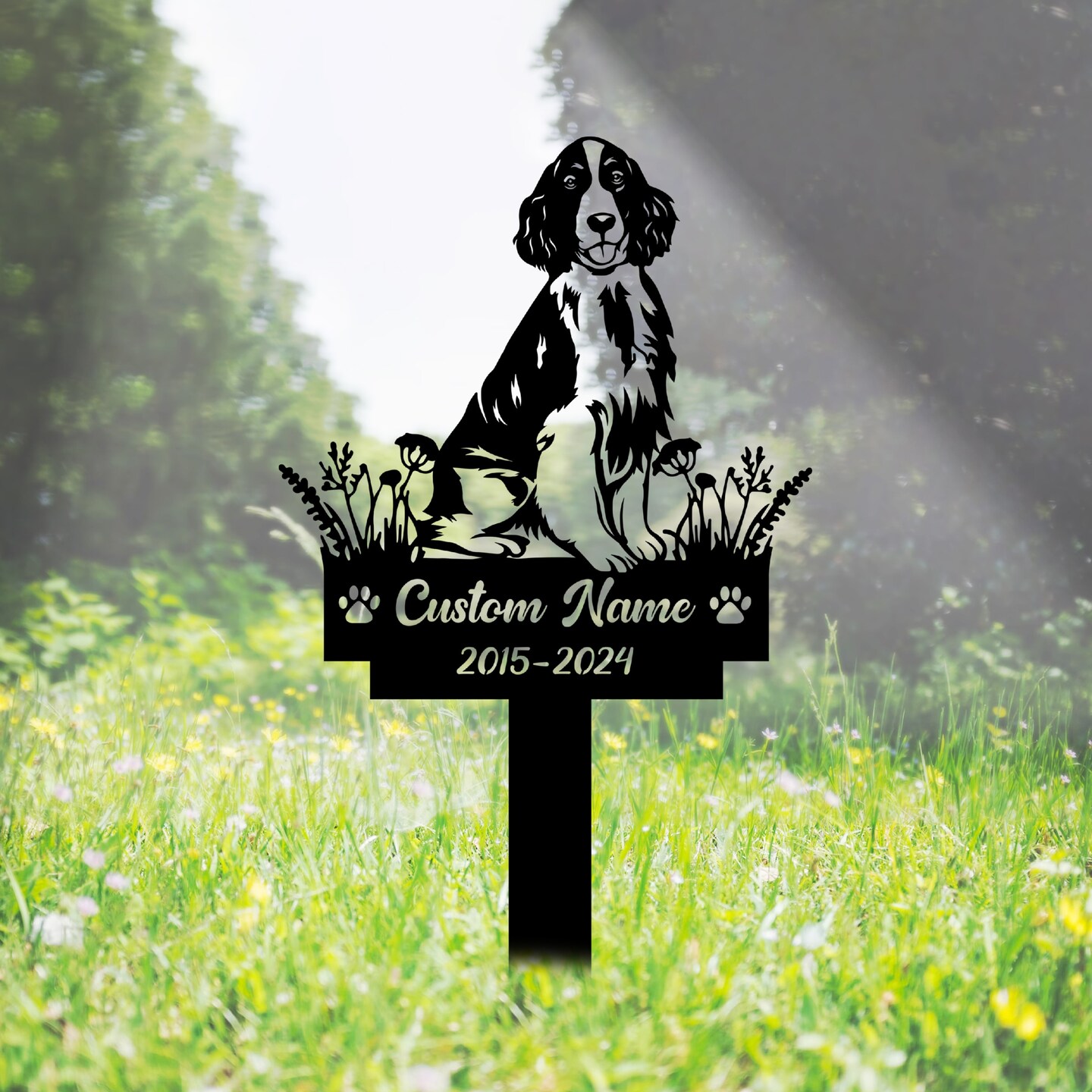 Custom English Springer Spaniel Dog Memorial Stake, Dog Metal Stake,  Personalized Pet Outdoor Stake, English Springer Spaniel Dog Garden Sta |  MakerPlace by Michaels