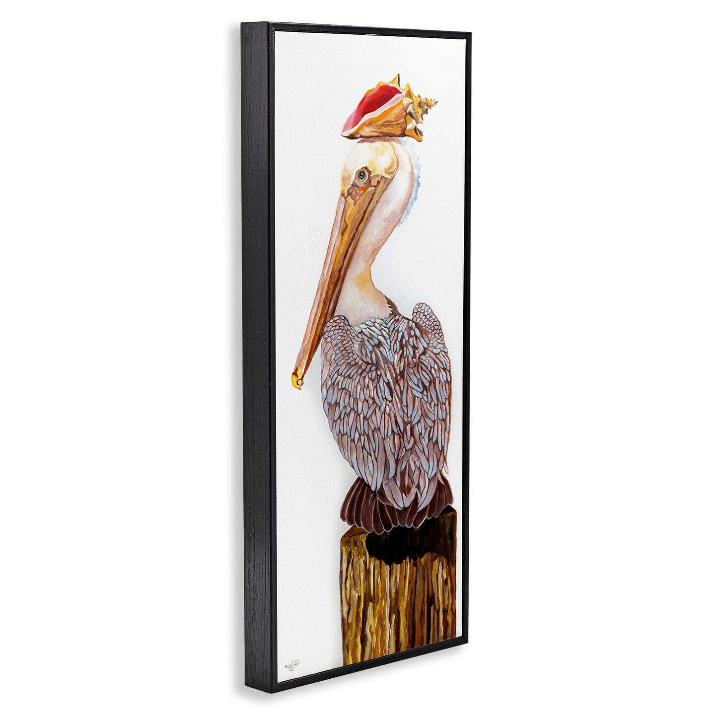 Stupell Industries Nautical Pelican with Sea Shell Framed Giclee Art