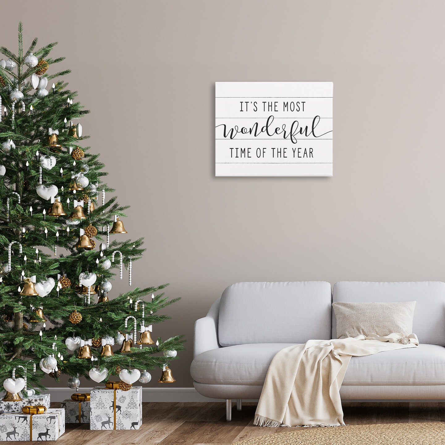 Stupell Industries Most Wonderful Time Rustic Chic Canvas Wall Art
