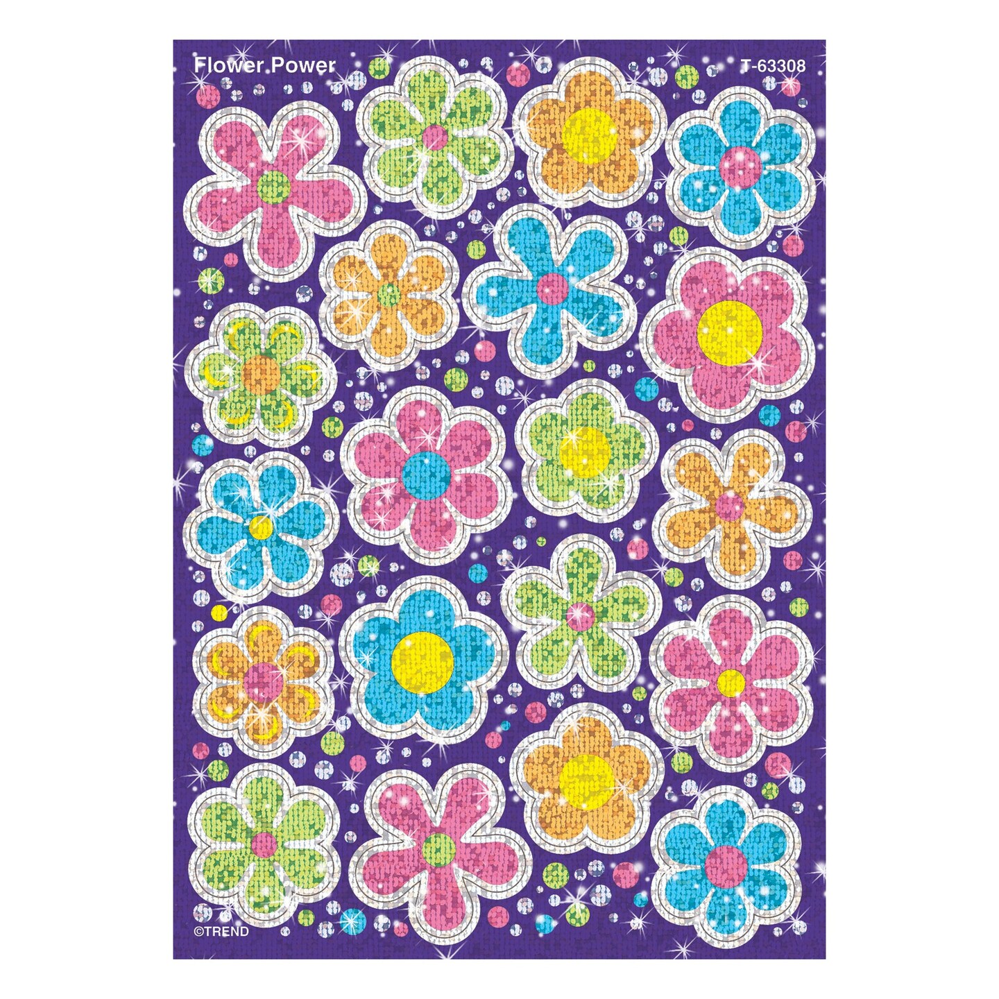Flower Power Sparkle Stickers&#xAE;-Large, 40 ct