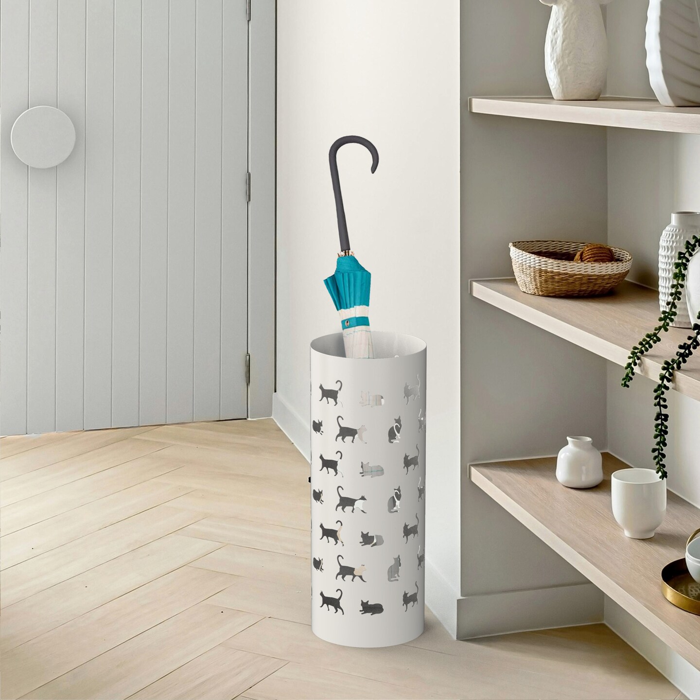 Mango Steam Round Cat Parade Umbrella Stand, 21.75&#x22; Tall