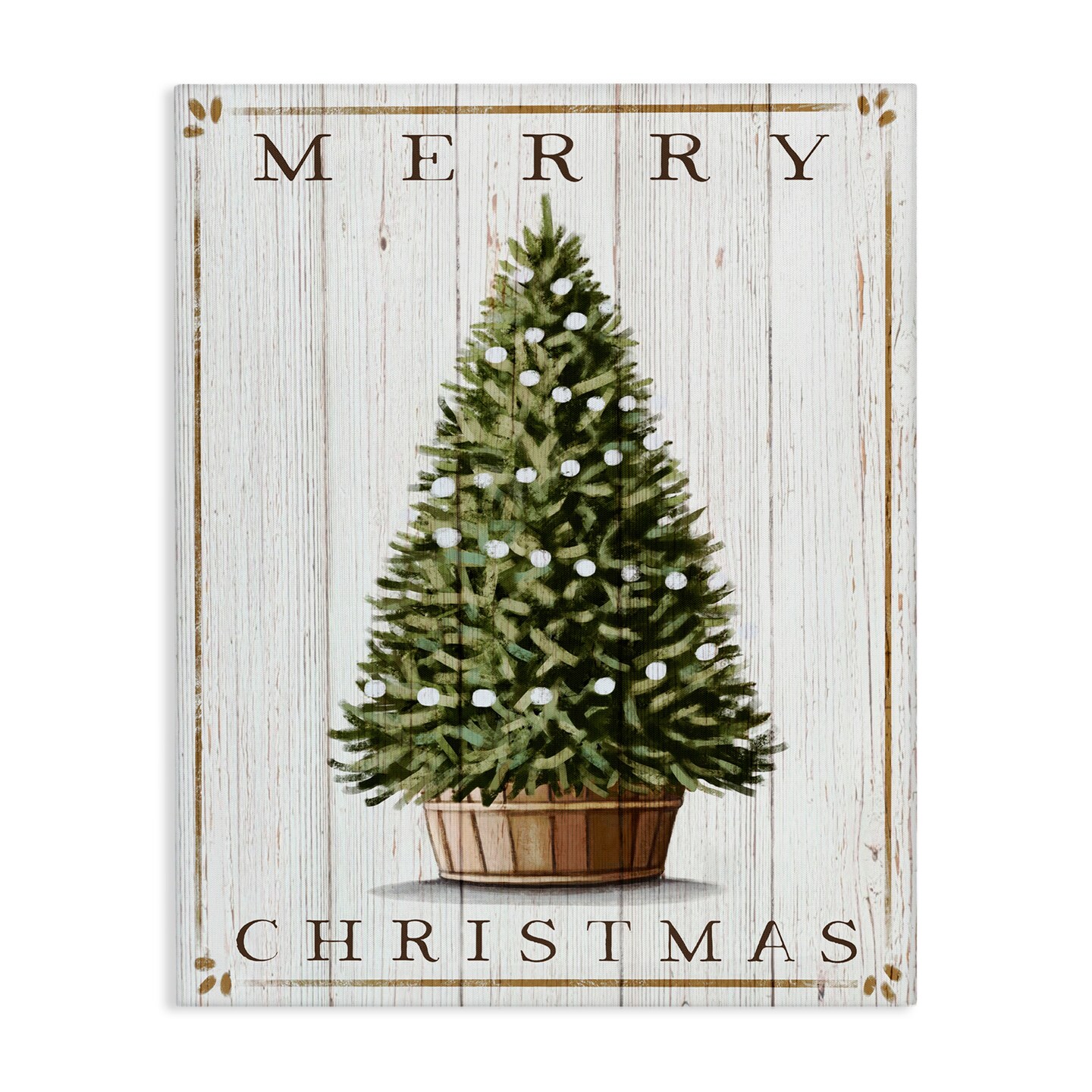 Stupell Industries Merry Christmas Country Tree Canvas Wall Art