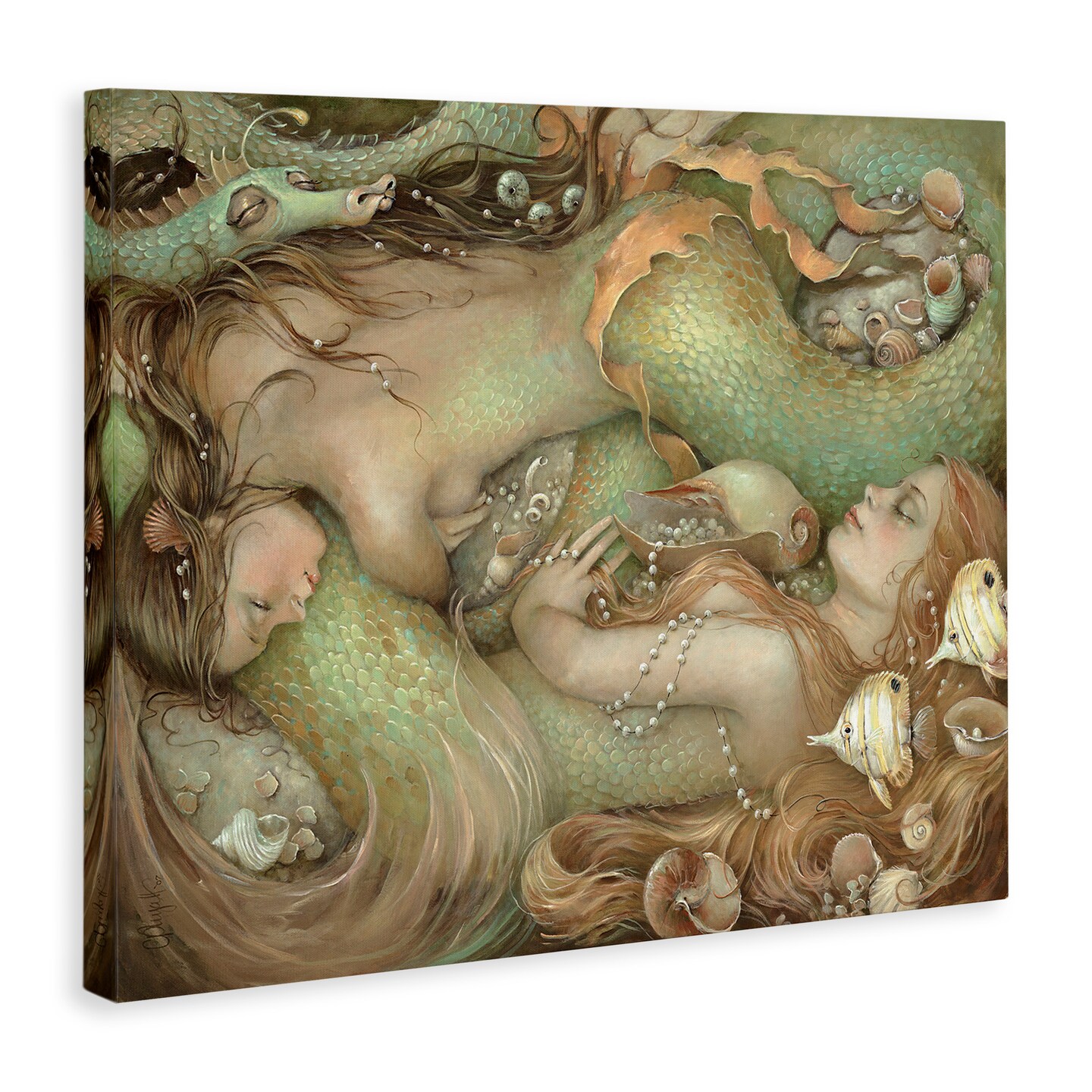 Stupell Industries Two Mermaids Underwater Canvas Wall Art