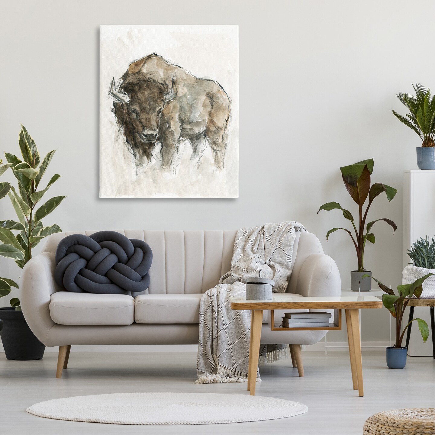 Stupell Industries Western American Buffalo Canvas Wall Art