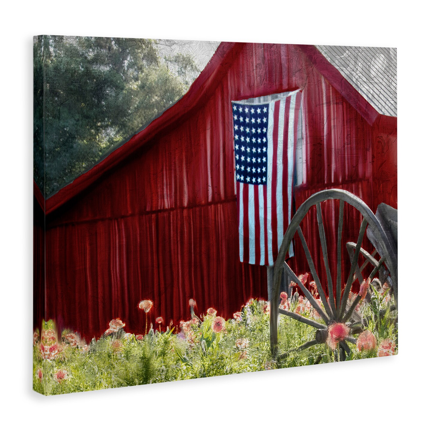 Stupell Industries Country Farm Meadow Americana Canvas Wall Art