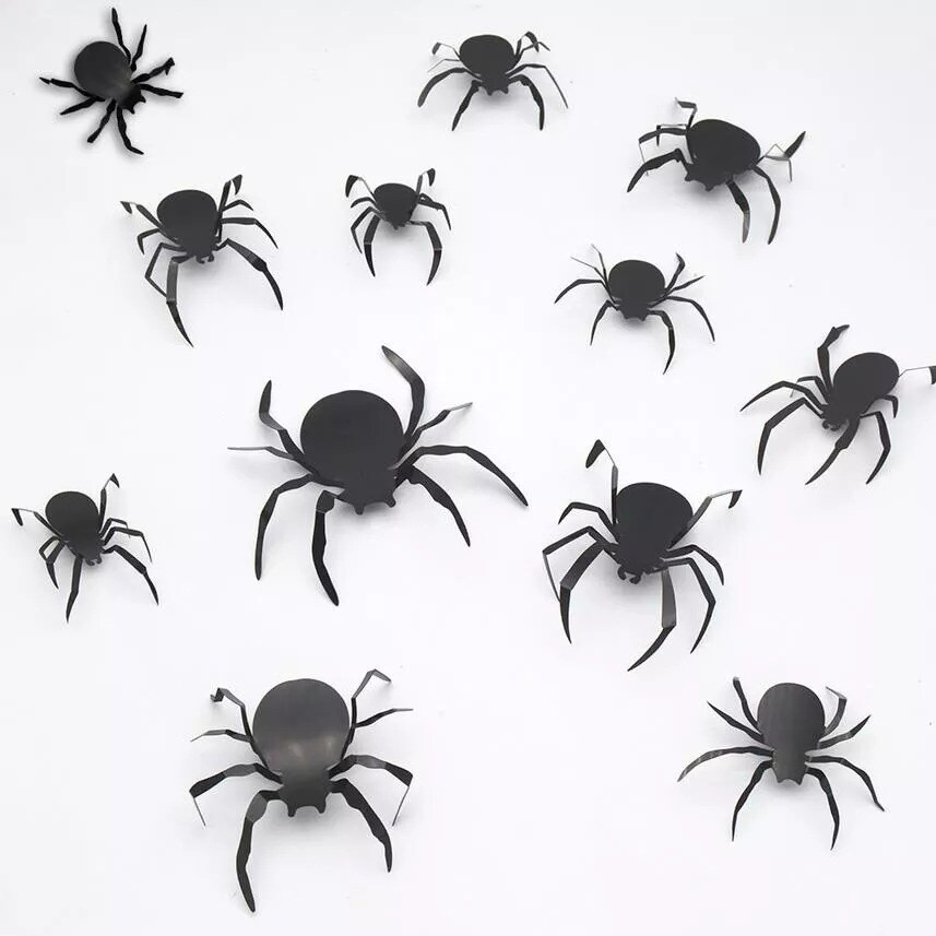 3D Halloween Bats Spider DIY Scary Wall Decal Stickers Window Party Decoration