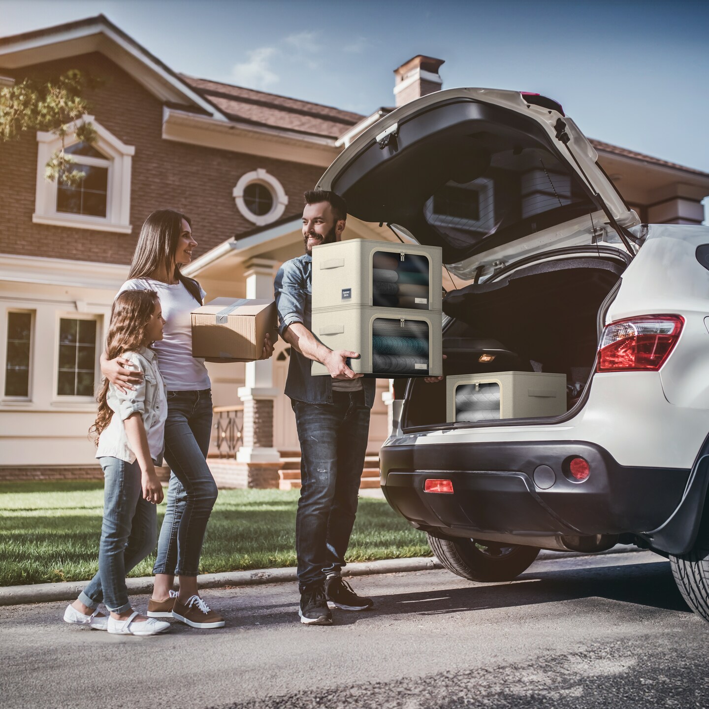 Sorbus Storage Bins 3 Pack- Container Organizer Set with Window & Handles
